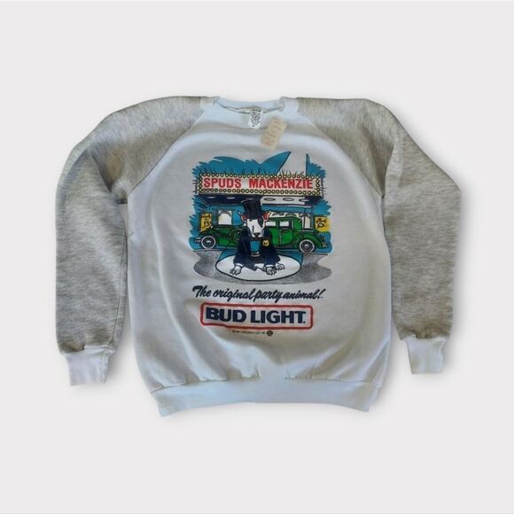 Vintage Deadstock 1987 Bud Light Spuds Mackenzie Anheuser Crewneck Sweatshirt M